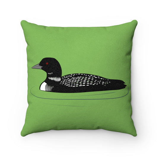 Faux Suede Square Green Loon Pillow