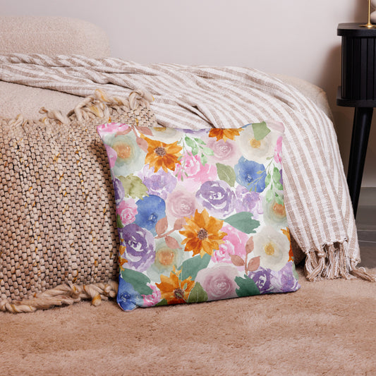 Watercolor Flower Pillow