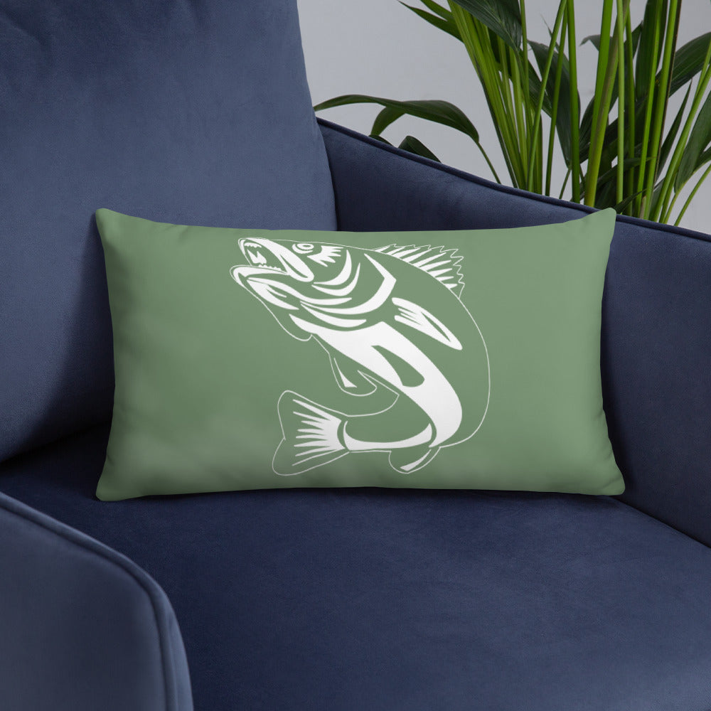 Green Walleye Pillow