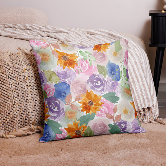 Watercolor Flower Pillow