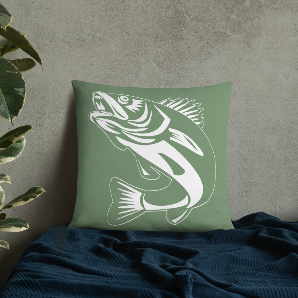 Green Walleye Pillow
