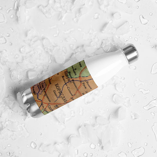 Stainless Steel Vintage Map Water Bottle